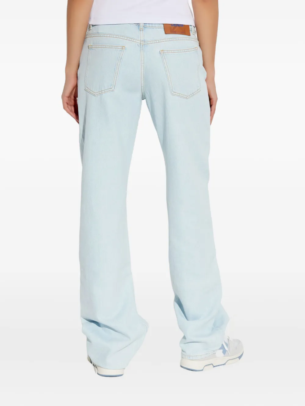 Off-white Five-pocket Cotton Jeans In Blue