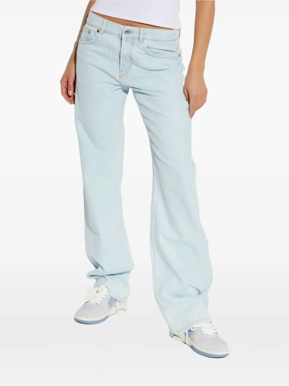 Off-White Katoenen jeans met vijf zakken Blauw