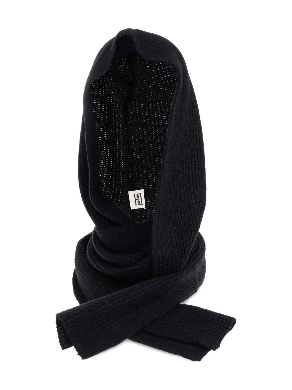 By Malene Birger hooded ribbed scarf - Zwart