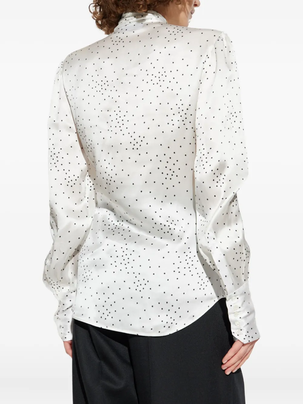 Dsquared2 Puff-sleeve Polka-dot Blouse In White