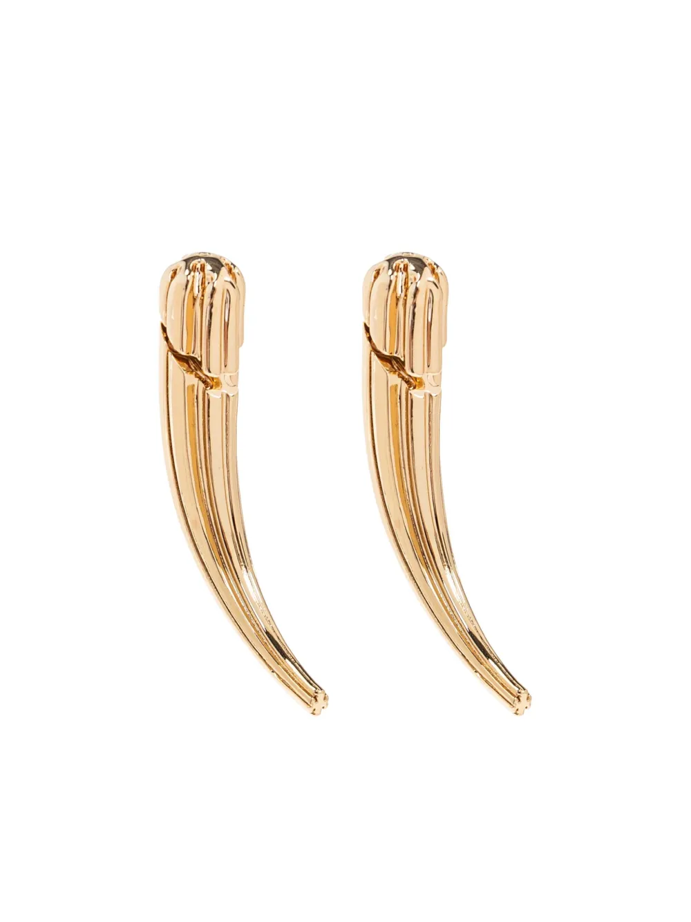Tory Burch Ribbed Claw Earrings In Gold