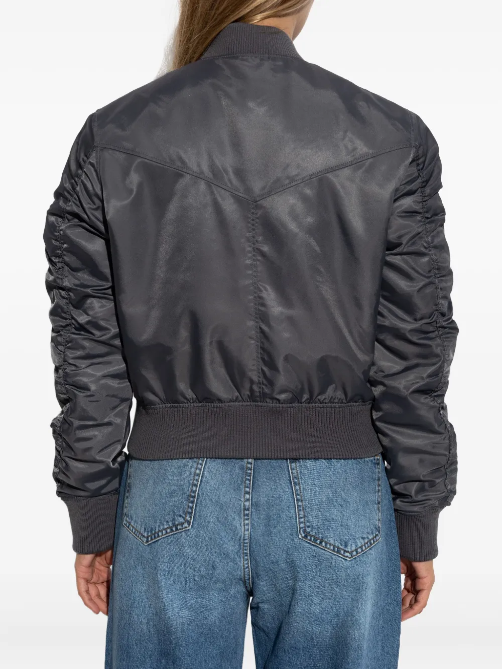 Officine Generale Zip-up Bomber Jacket In Gray