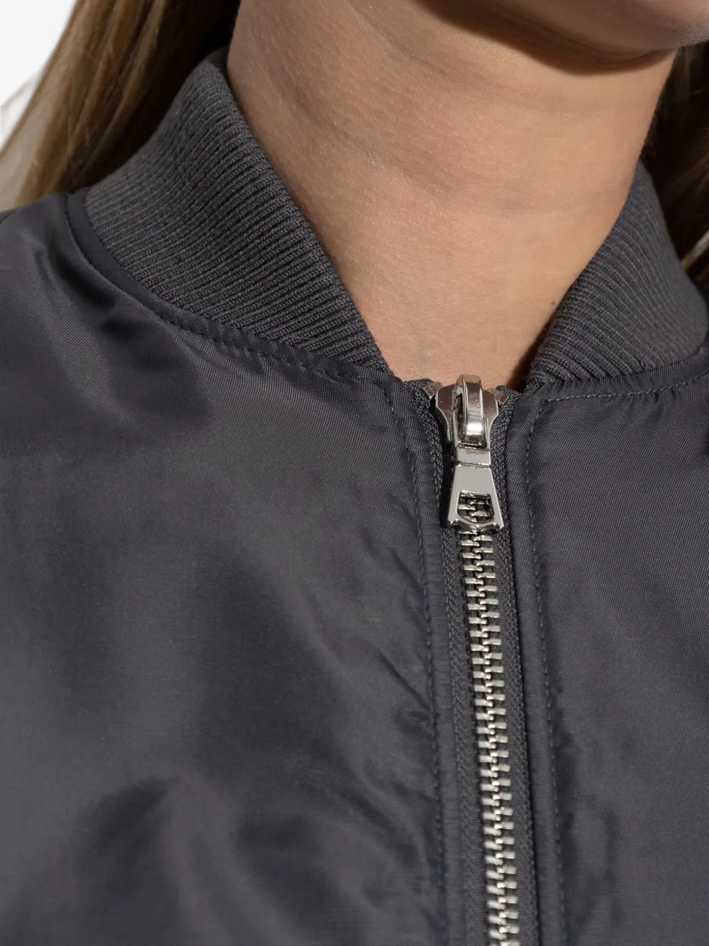 Officine Generale Zip-up Bomber Jacket In Gray