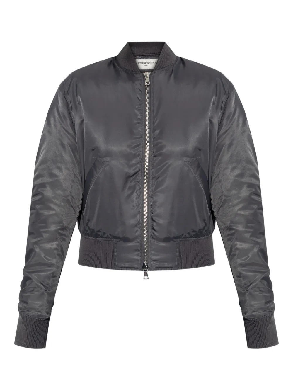 Officine Generale Zip-up Bomber Jacket In Gray