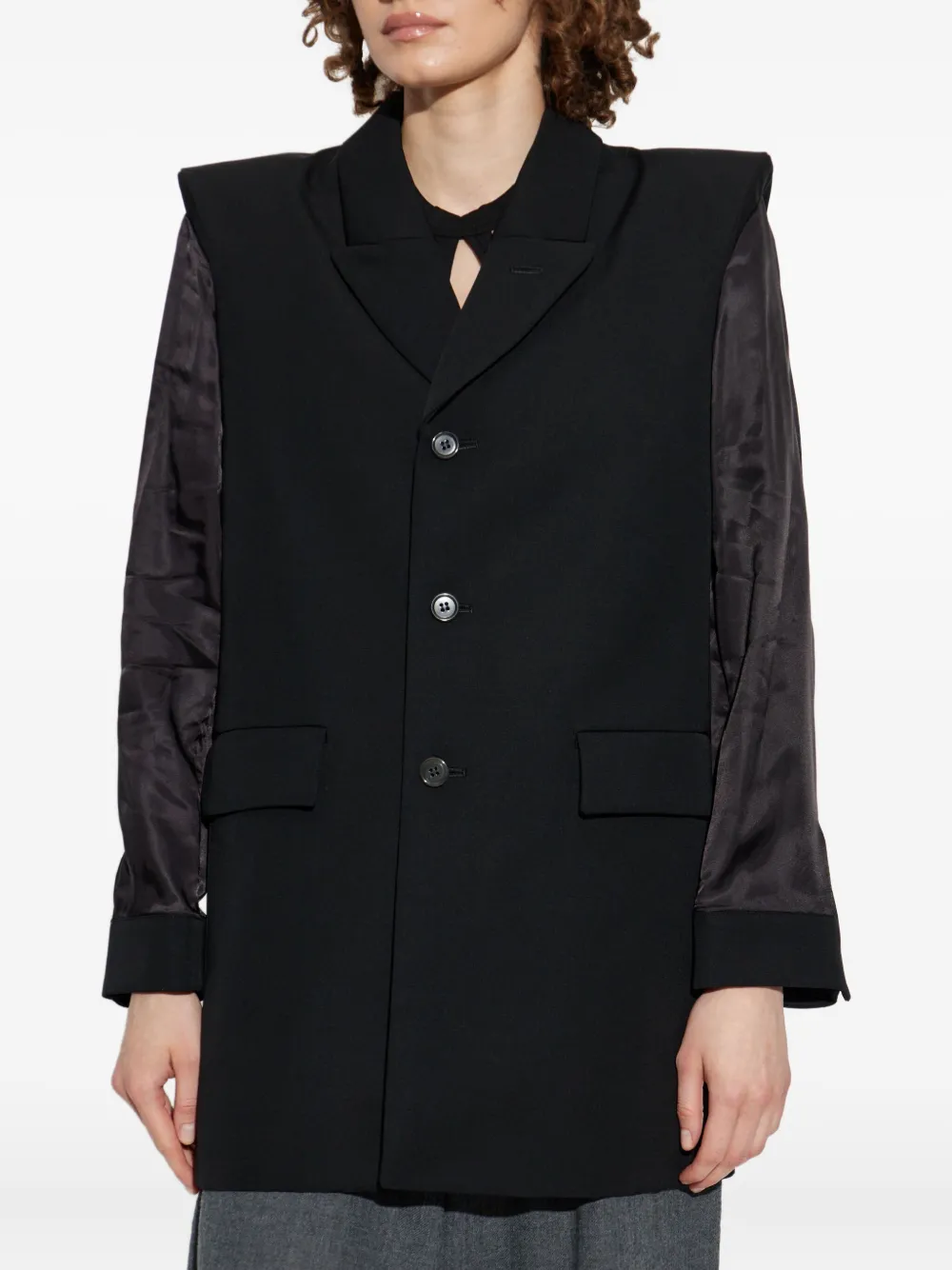 Noir Kei Ninomiya Panelled Blazer In Black