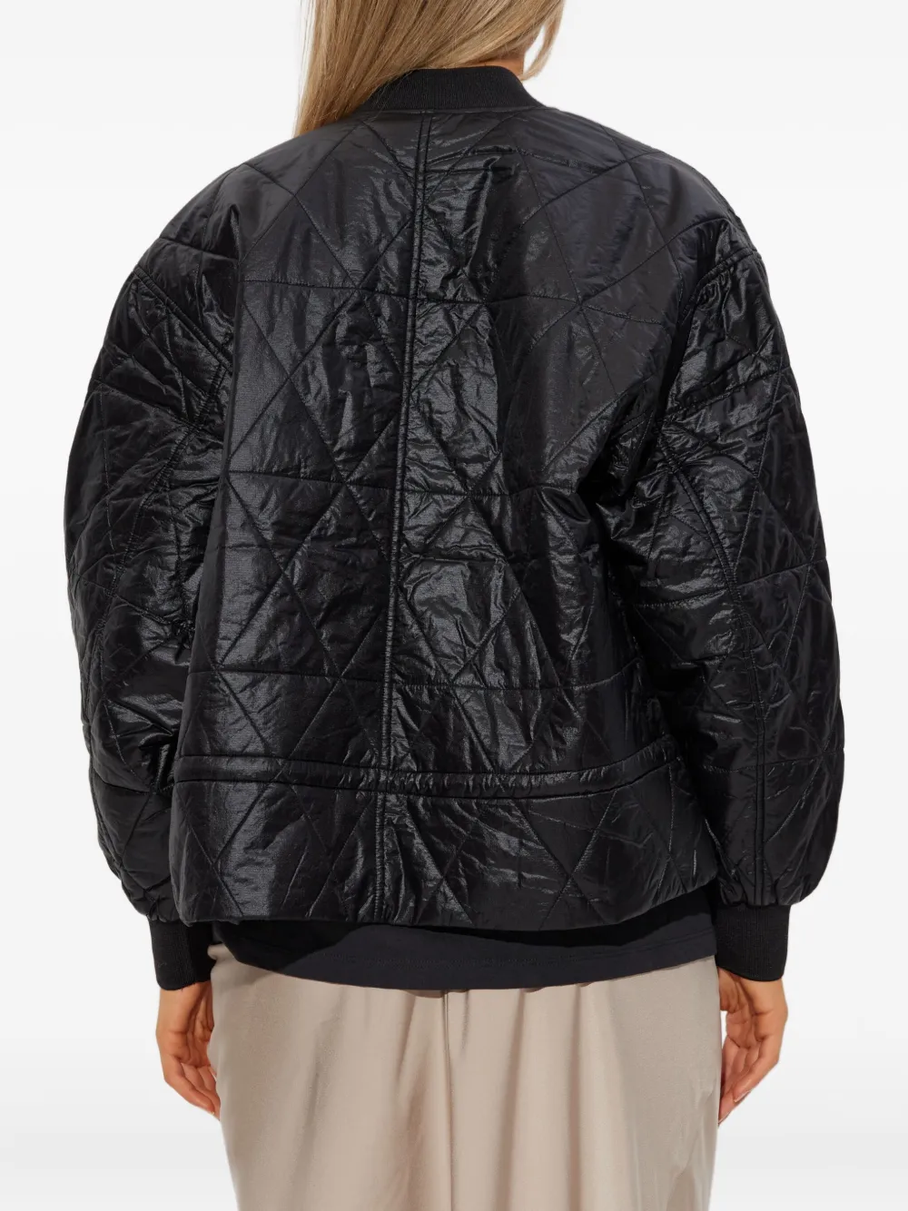 Allsaints Alii Quilted Bomber Jacket In Black