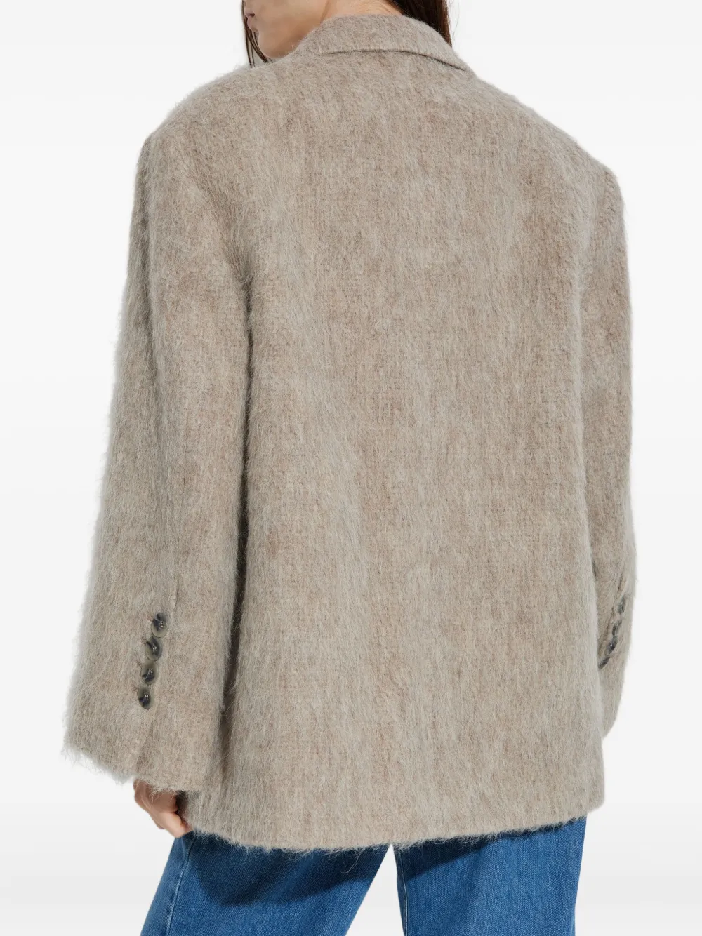 By Malene Birger Button-fastening Textured Jacket In Gray