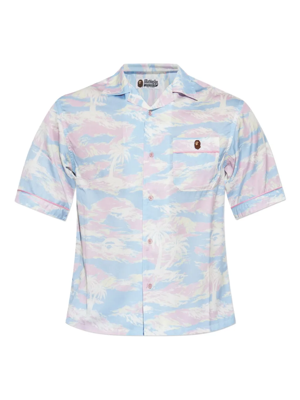 A BATHING APE® palm-tree print shirt | Blue | Image 1