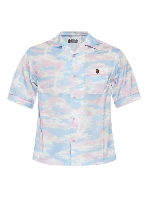 A BATHING APE® palm-tree print shirt