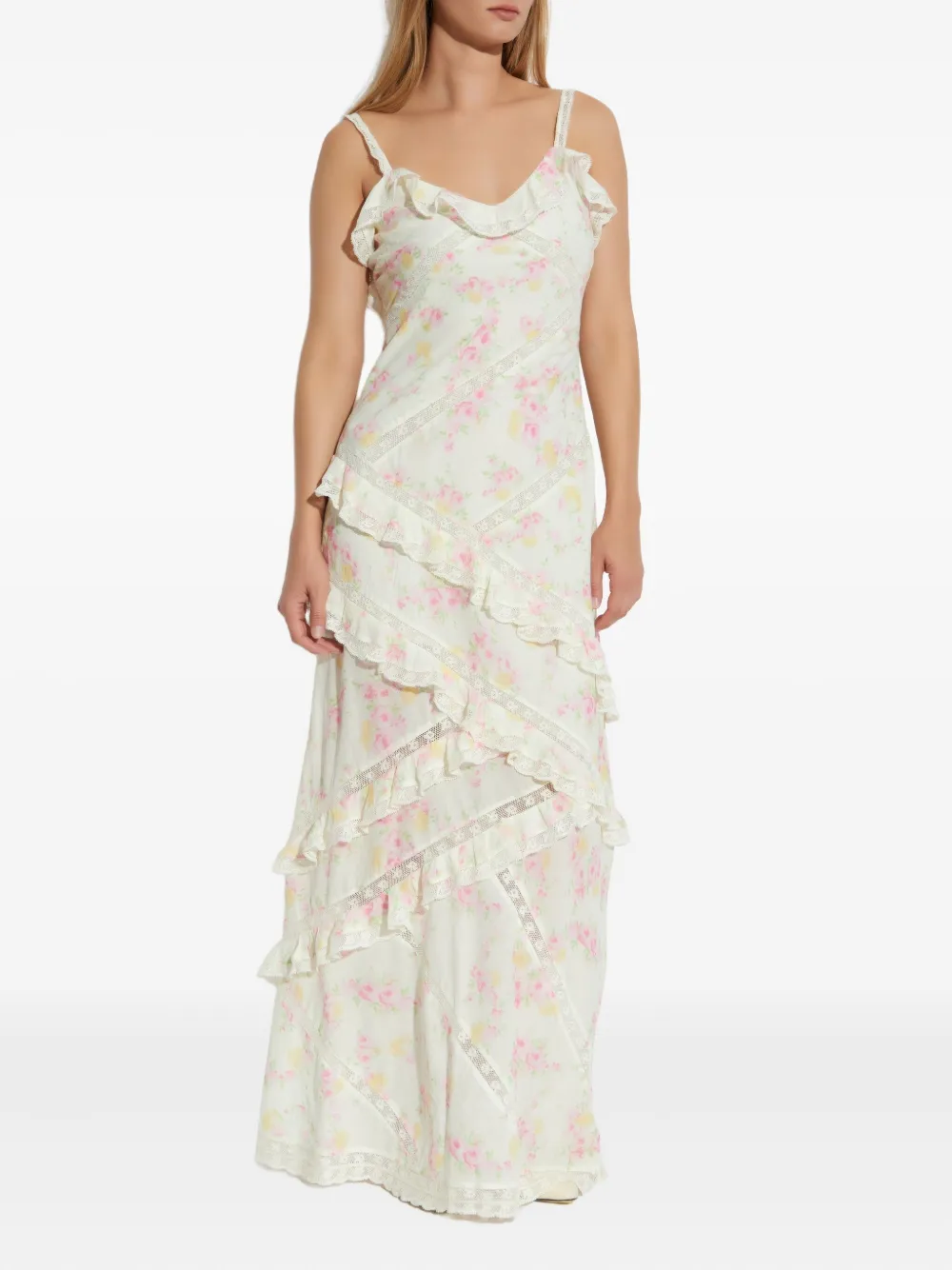 Loveshackfancy Nocelle Floral-lace Ruffled Dress In White