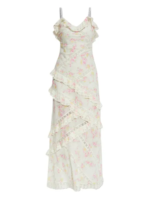 LoveShackFancy Nocelle floral-lace ruffled dress