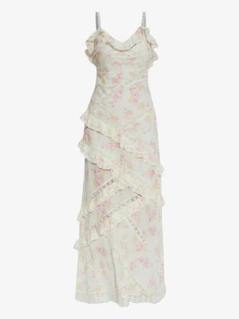 LoveShackFancy Nocelle floral-lace ruffled dress