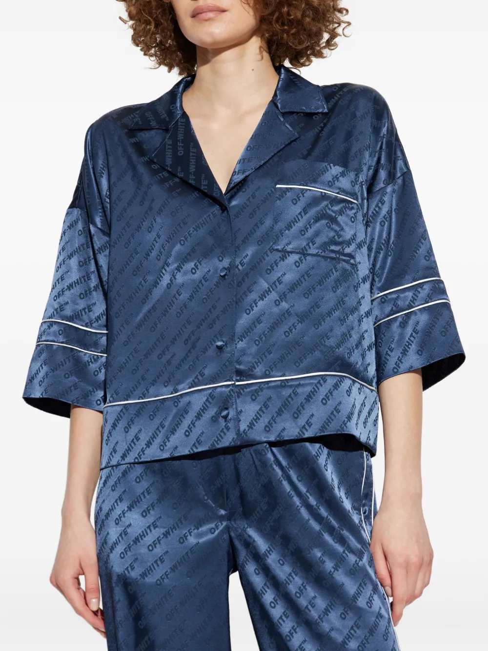Off-White Satijnen blouse Blauw