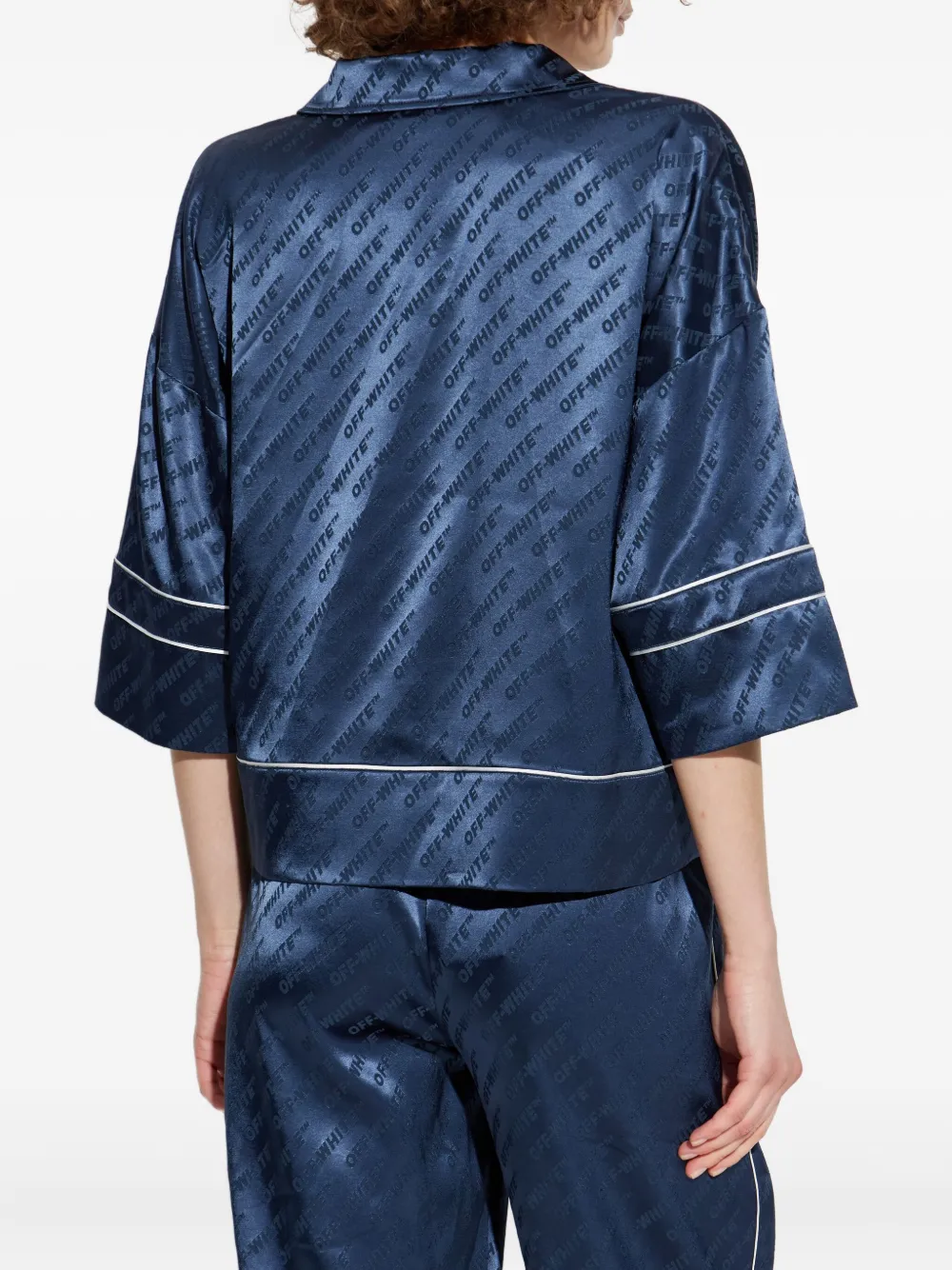 Off-White Satijnen blouse Blauw