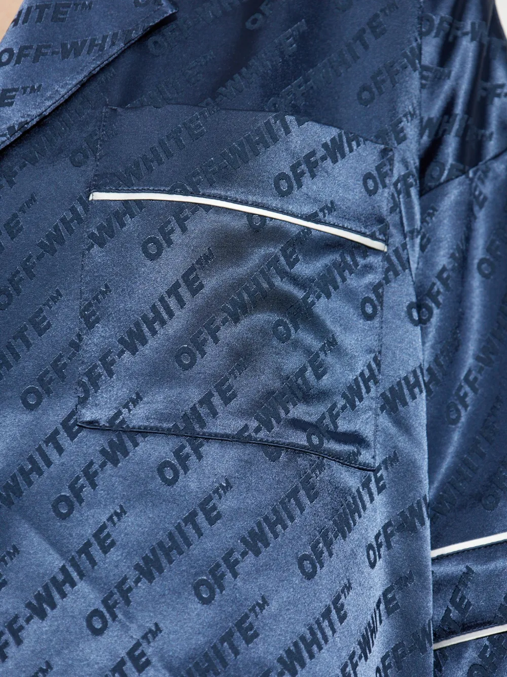 Off-White Satijnen blouse Blauw