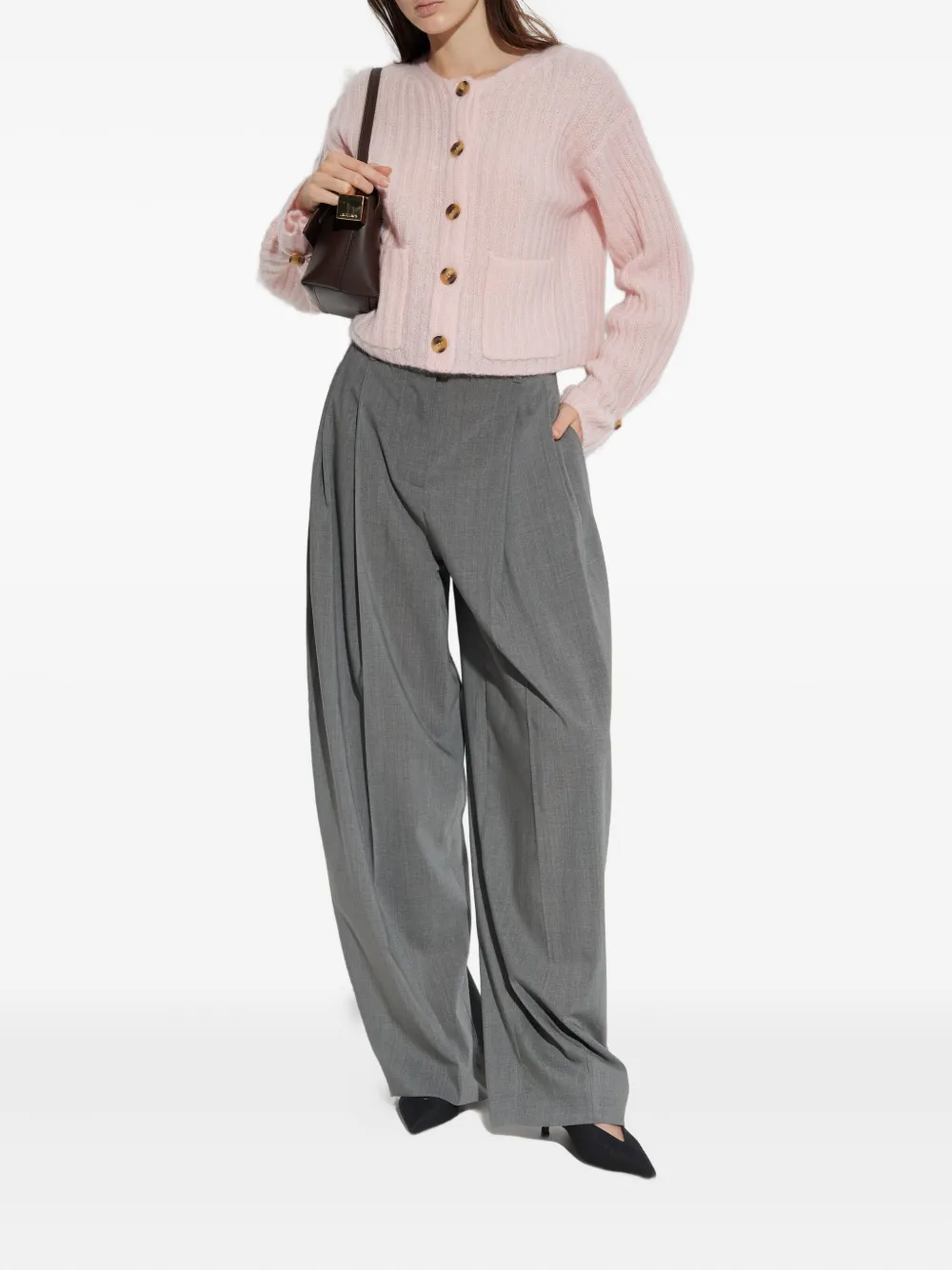 By Malene Birger Ribbed Buttoned Cardigan In Neutral