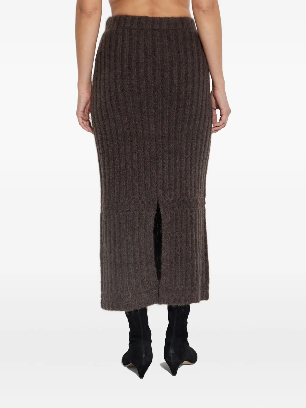 By Malene Birger Ribgebreide rok Bruin