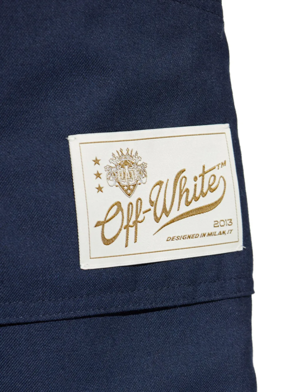 Off-white Gabardine Tailoring Cargo Trousers In Blue