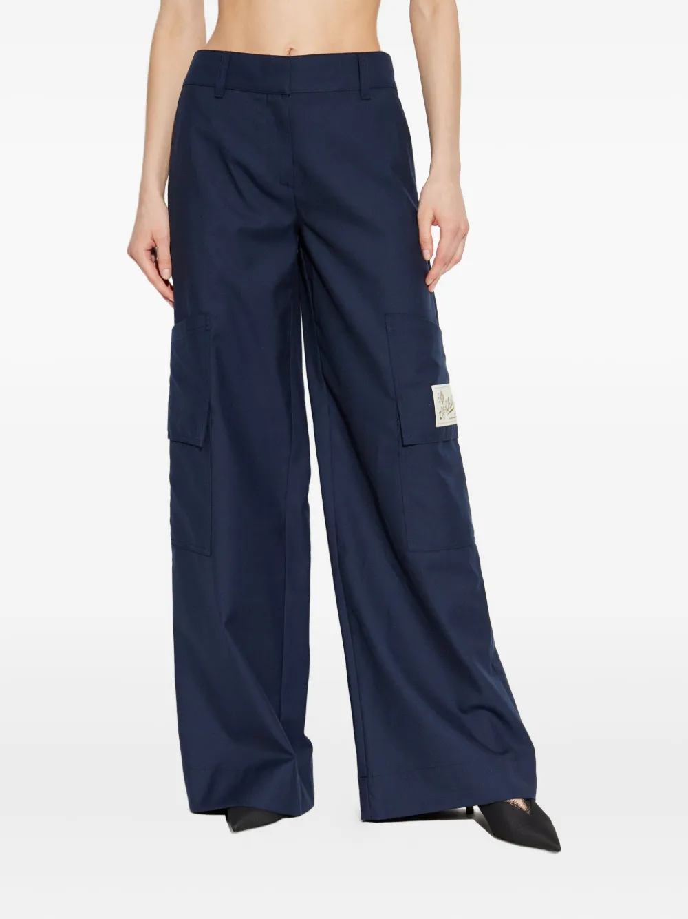 Off-white Gabardine Tailoring Cargo Trousers In Blue