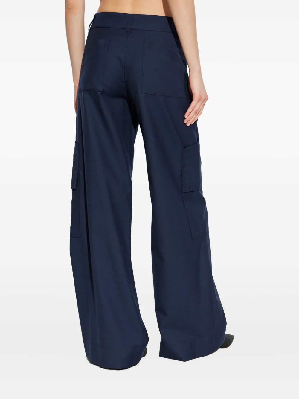 Off-white Gabardine Tailoring Cargo Trousers In Blue