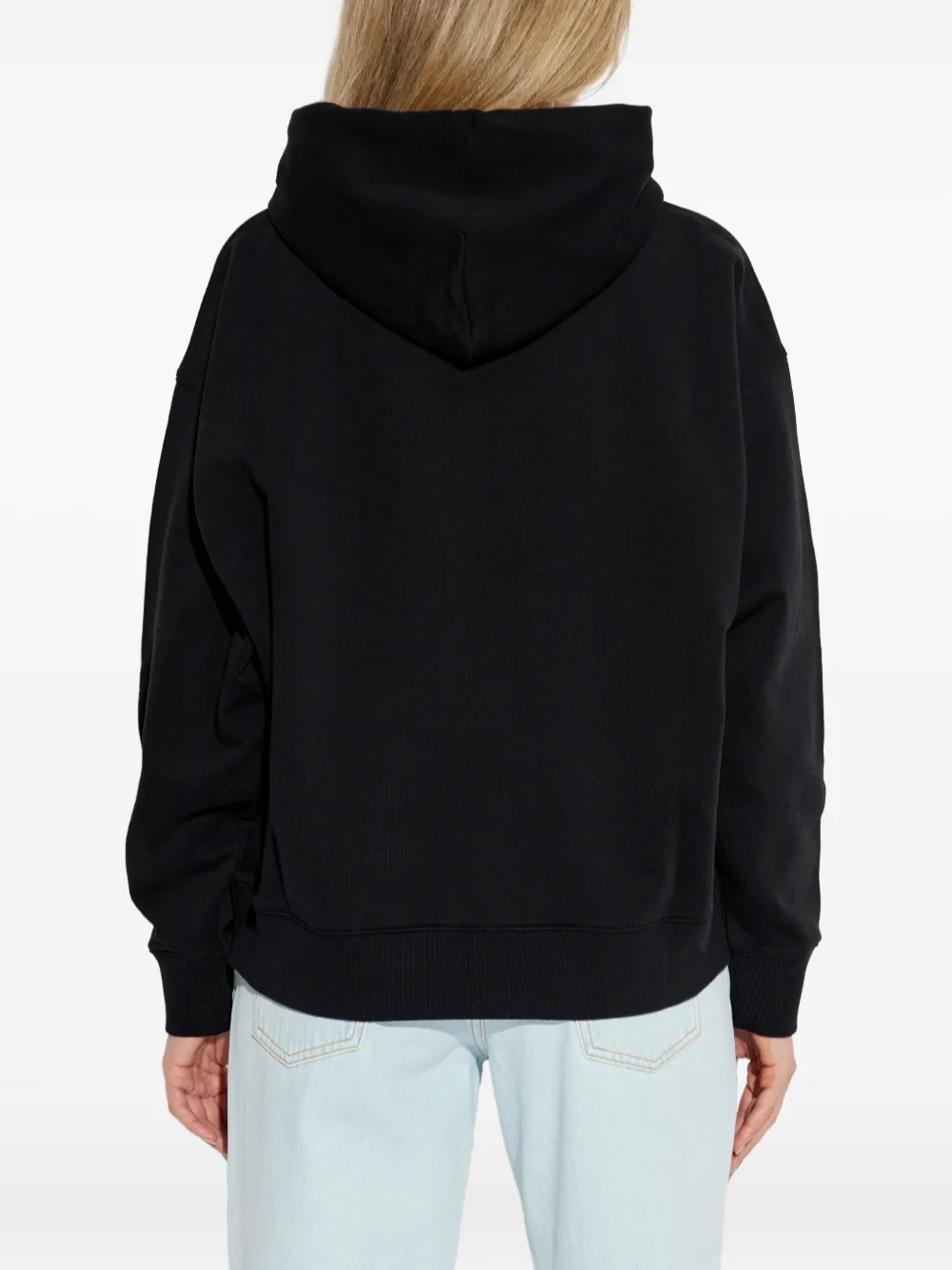 Off-white Drawstring Logo-detail Hoodie In Black