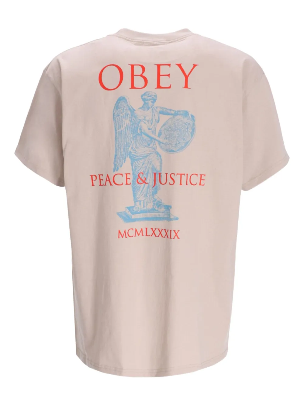 Obey print T-shirt - Beige