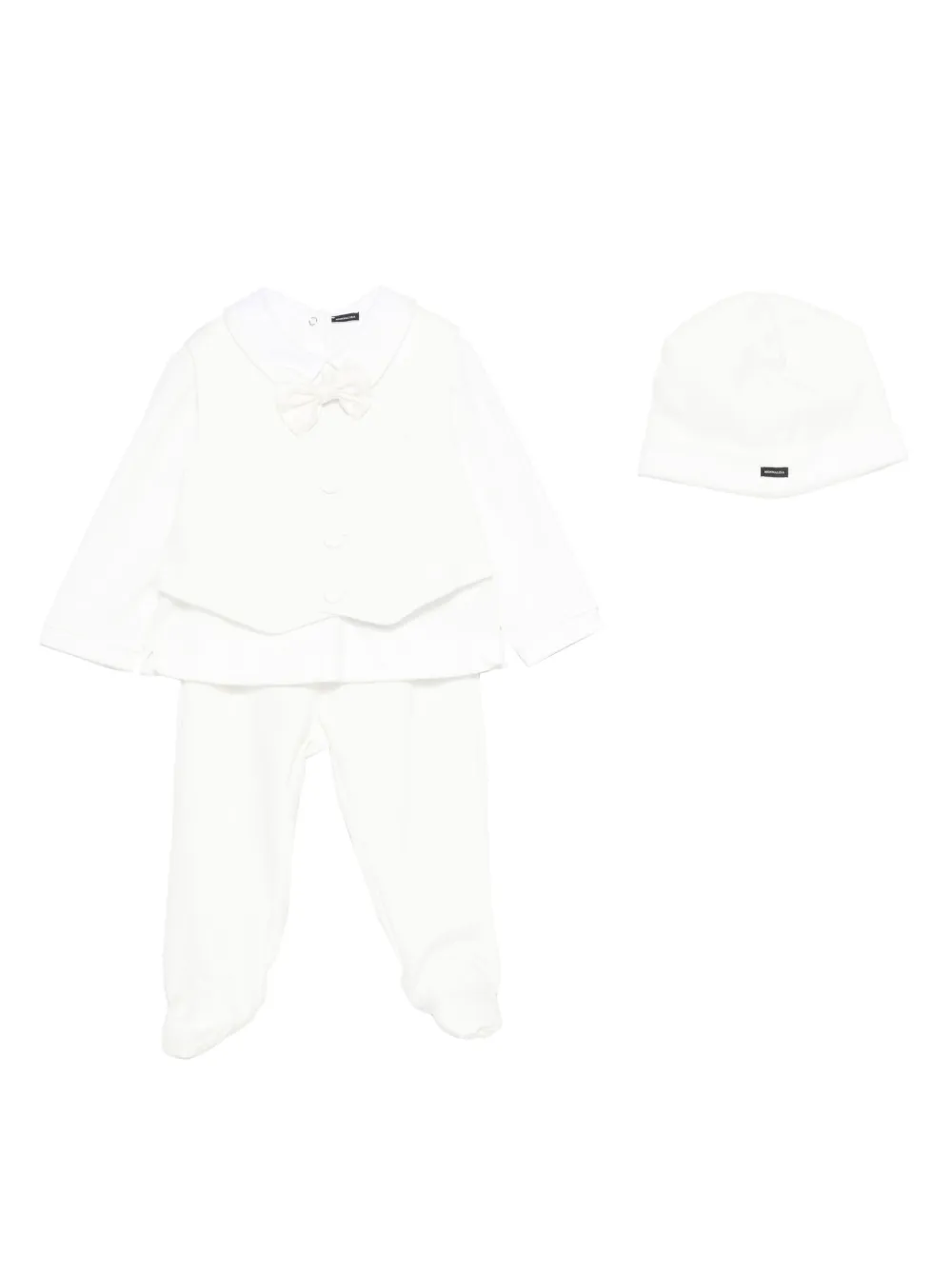 Monnalisa cotton babygrow set | White | Image 1