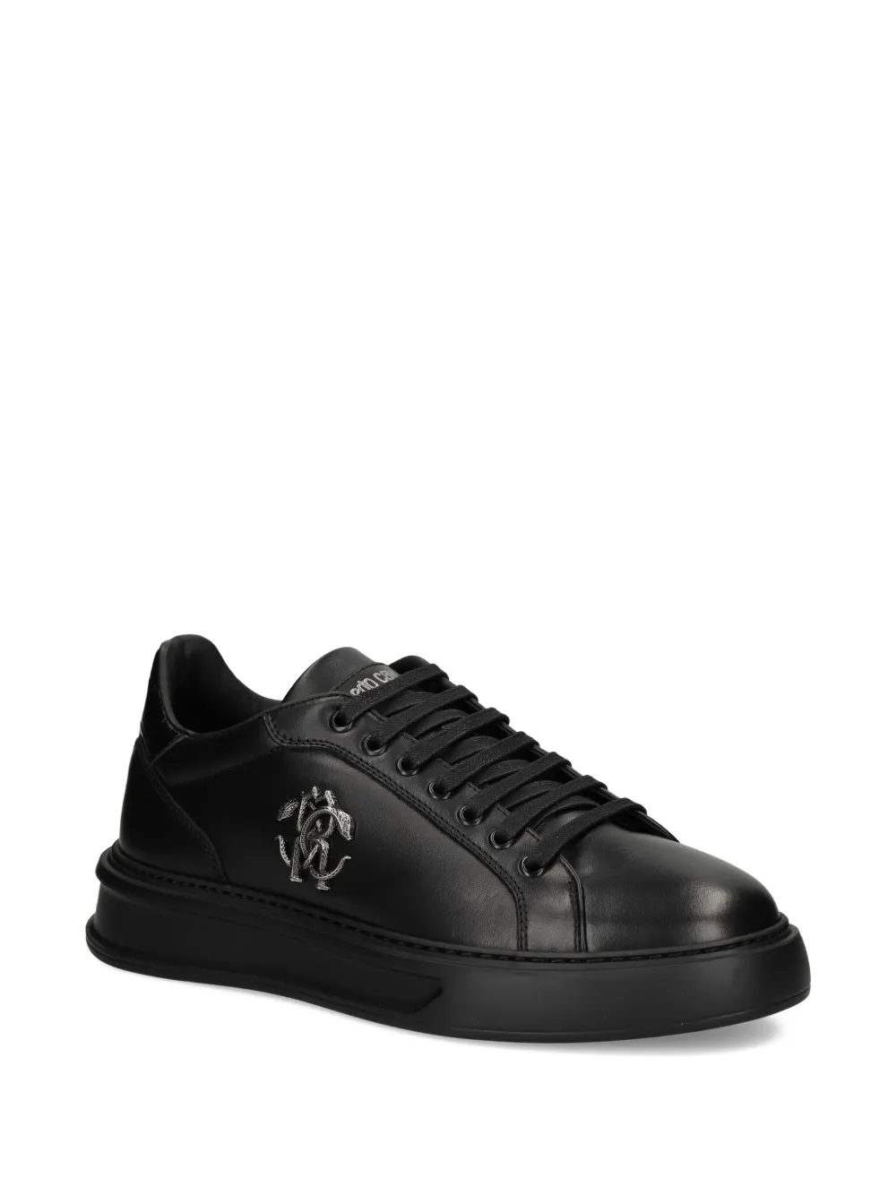 Roberto Cavalli logo-plaque platform sneakers Black