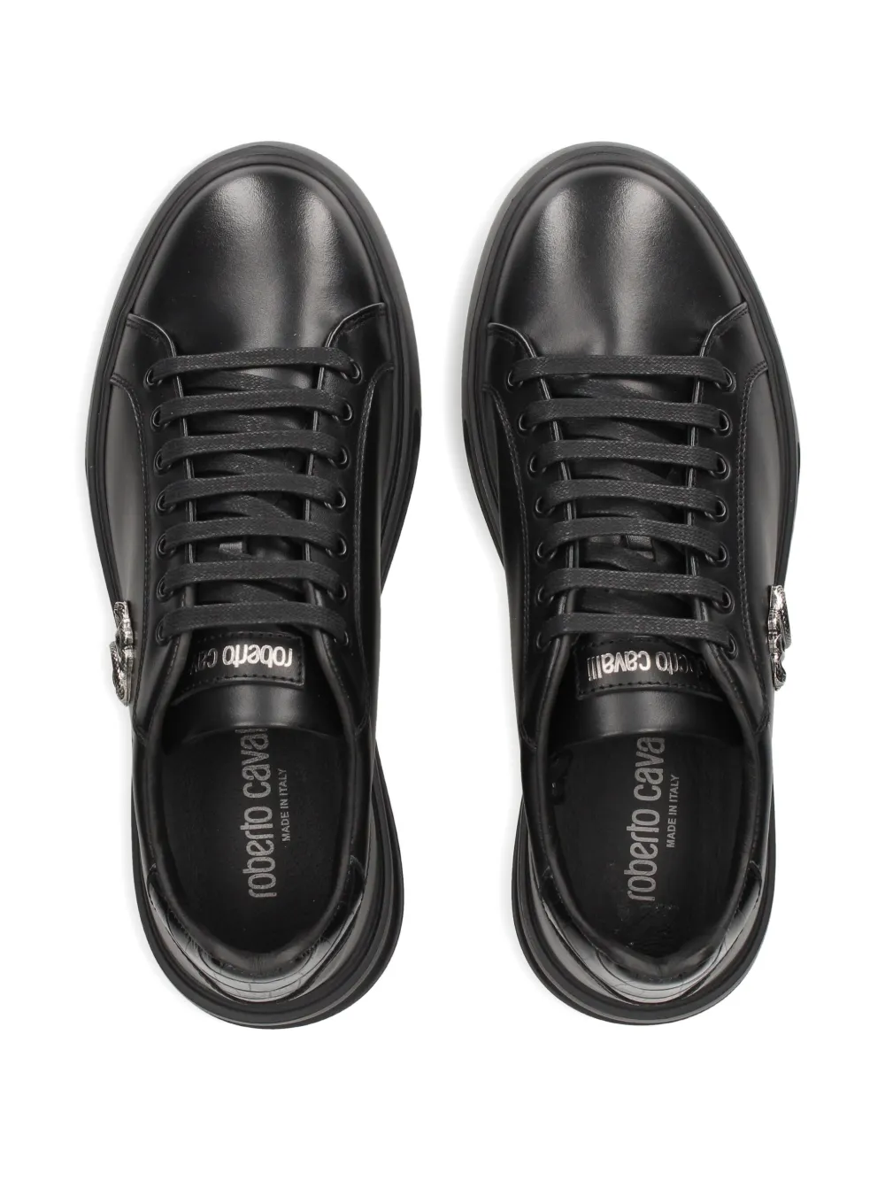 Roberto Cavalli logo-plaque platform sneakers Black