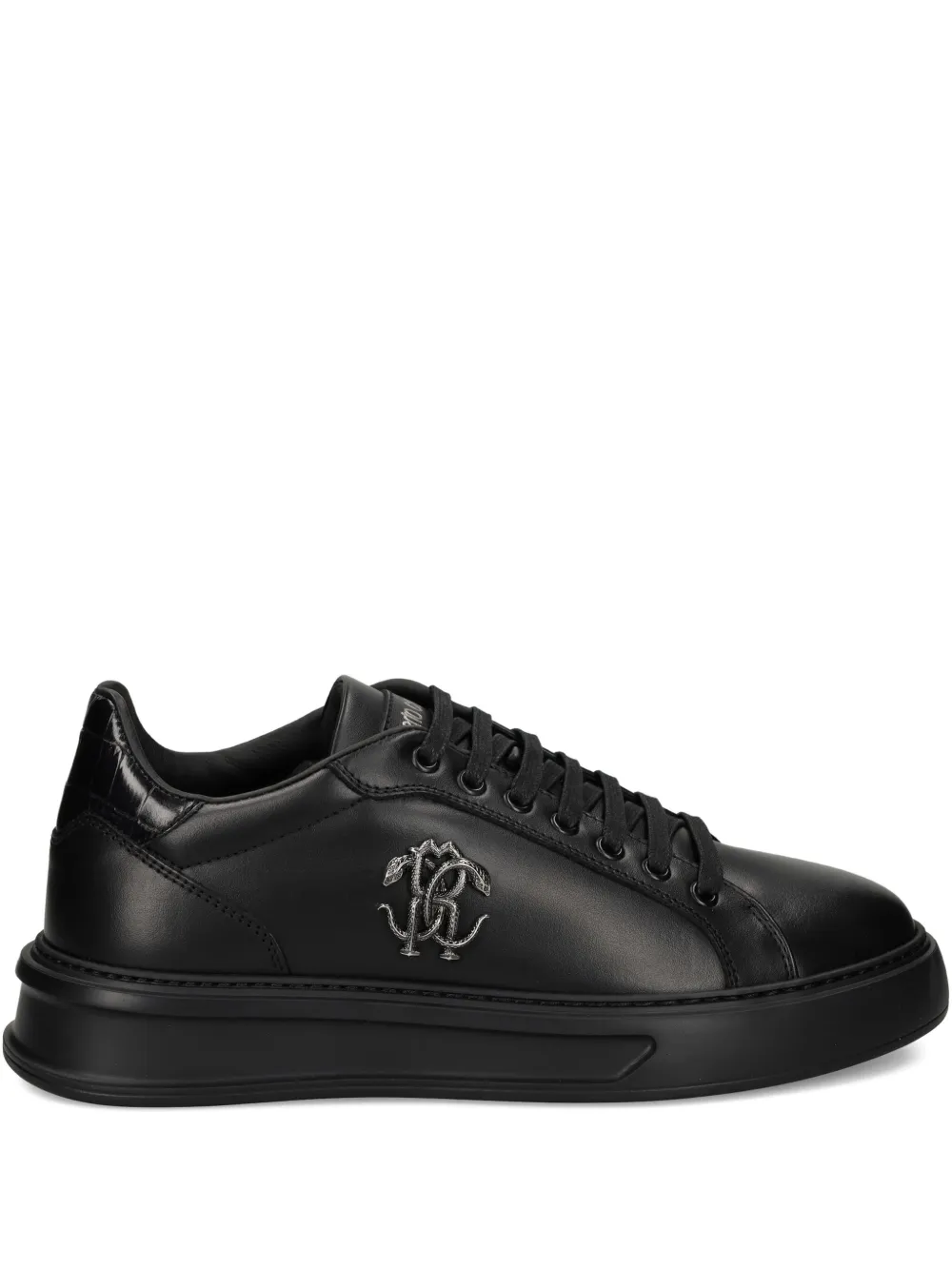 Roberto Cavalli logo-plaque platform sneakers Black