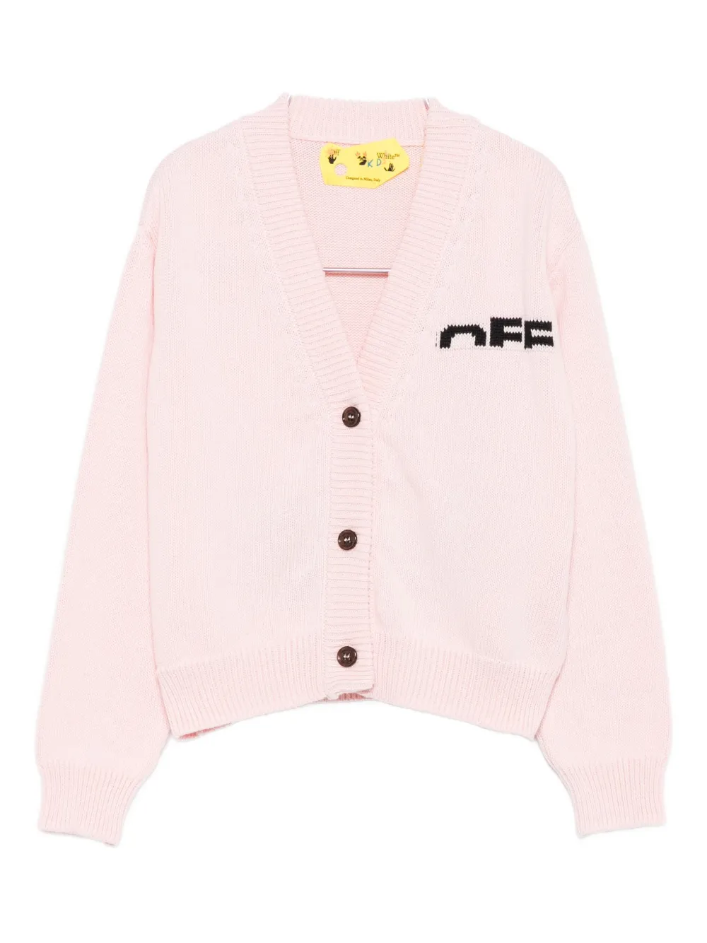 Off-White logo-detail button cardigan | Pink | Image 1
