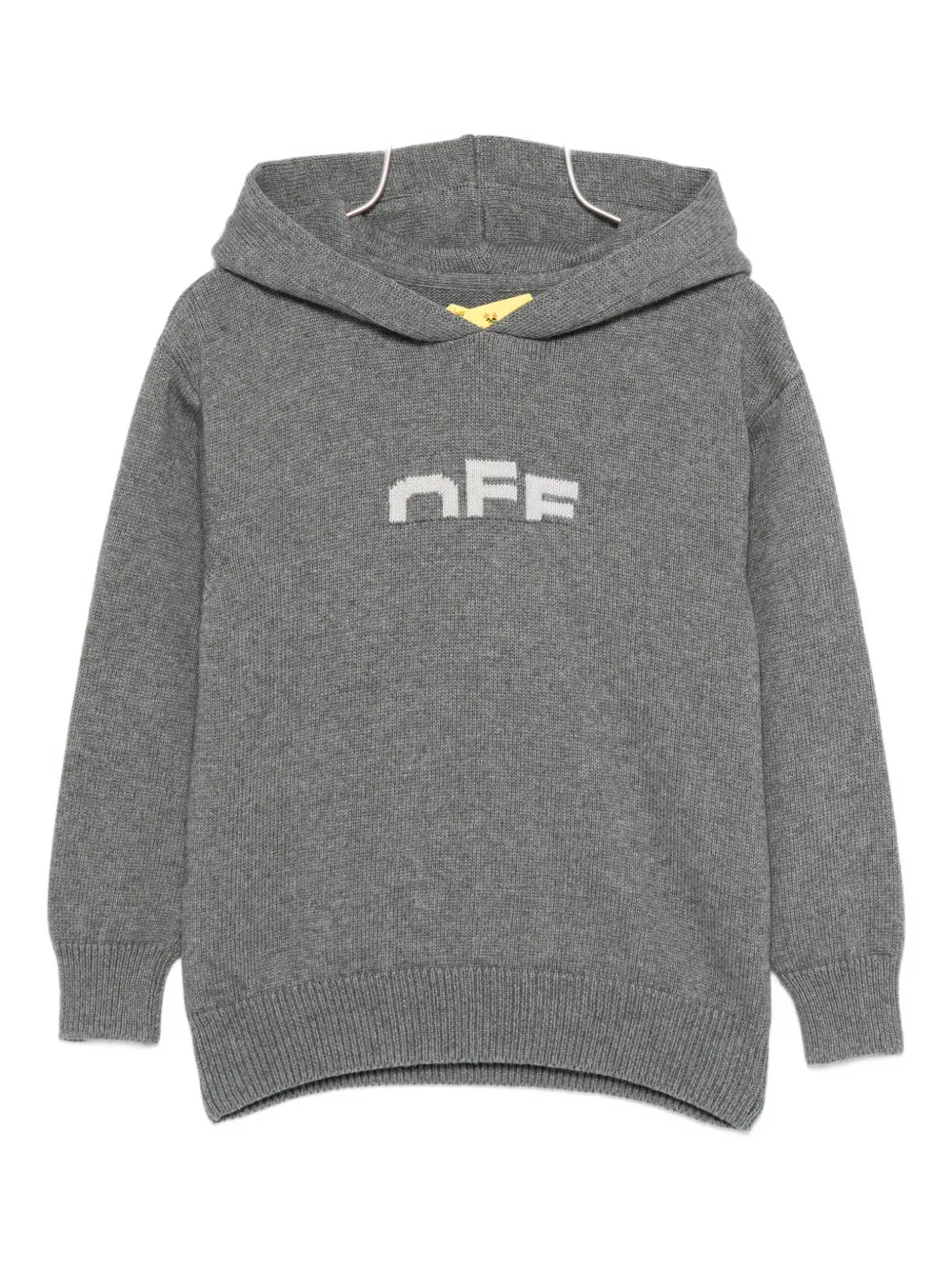 Off-white Logo-embroidered Hoodie In Gray