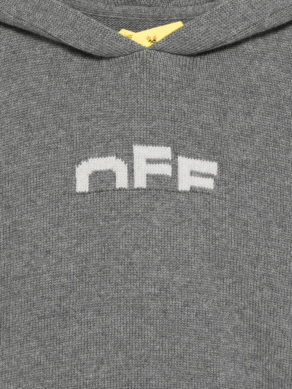 Off-white Logo-embroidered Hoodie In Gray