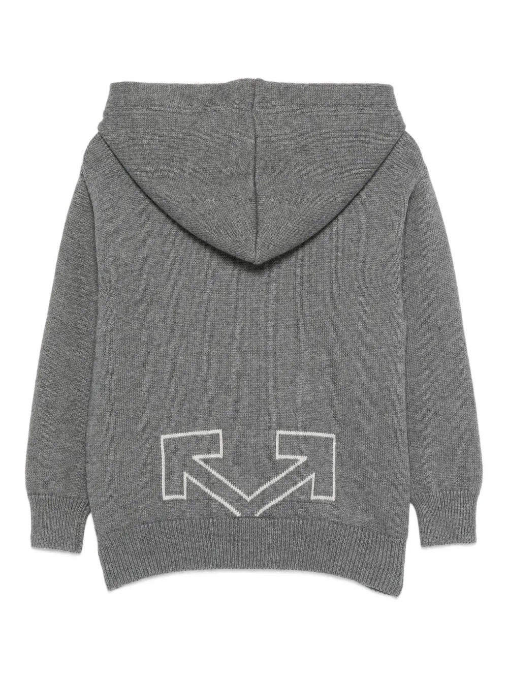 Off-white Logo-embroidered Hoodie In Gray