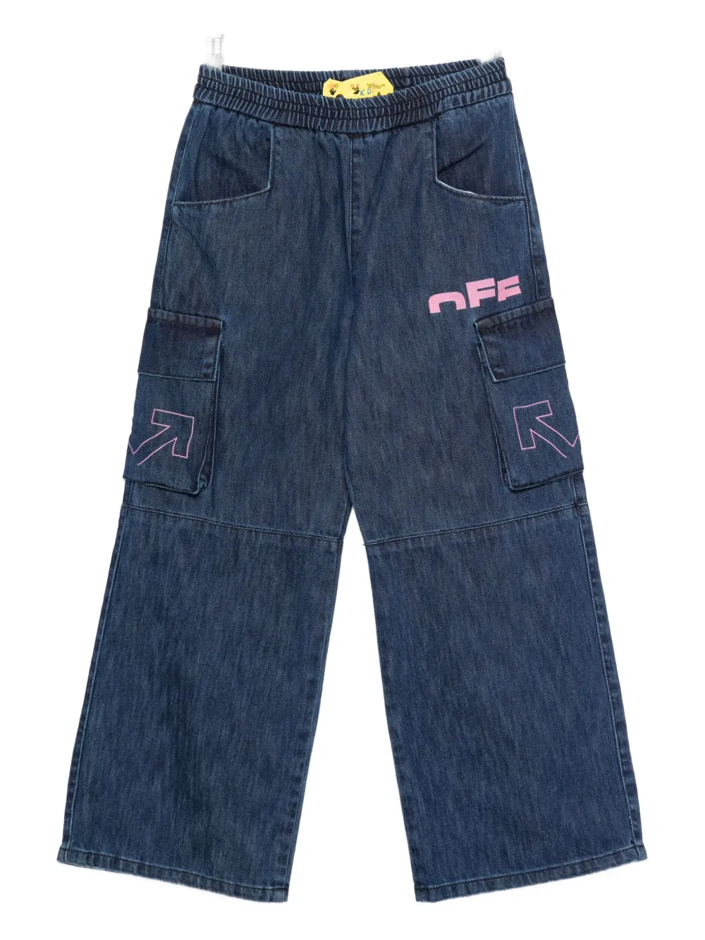 Off-white Cargo-print Elastic-waist Trousers In Blue