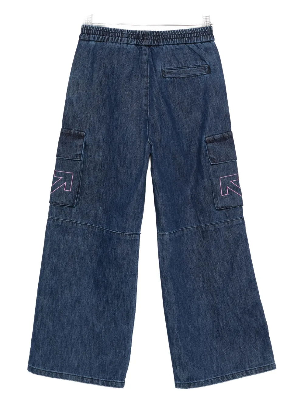 Off-white Cargo-print Elastic-waist Trousers In Blue