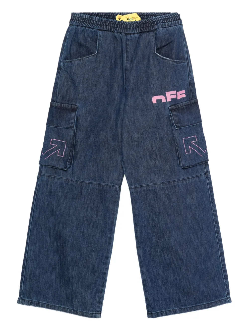 Off-White Kids cargo-print elastic-waist trousers | Blue | Image 1