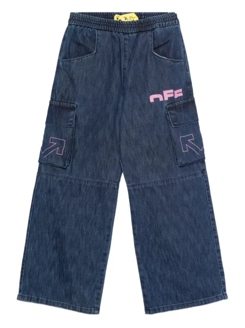 Off-White Kids cargo-print elastic-waist trousers