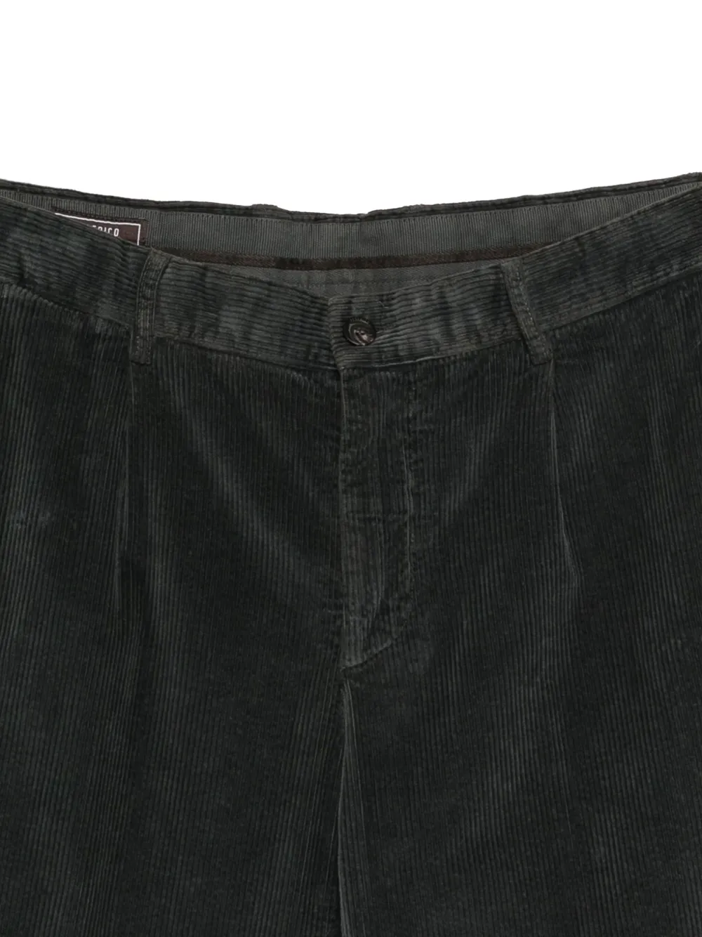 Peserico Geplooide ribfluwelen broek Zwart