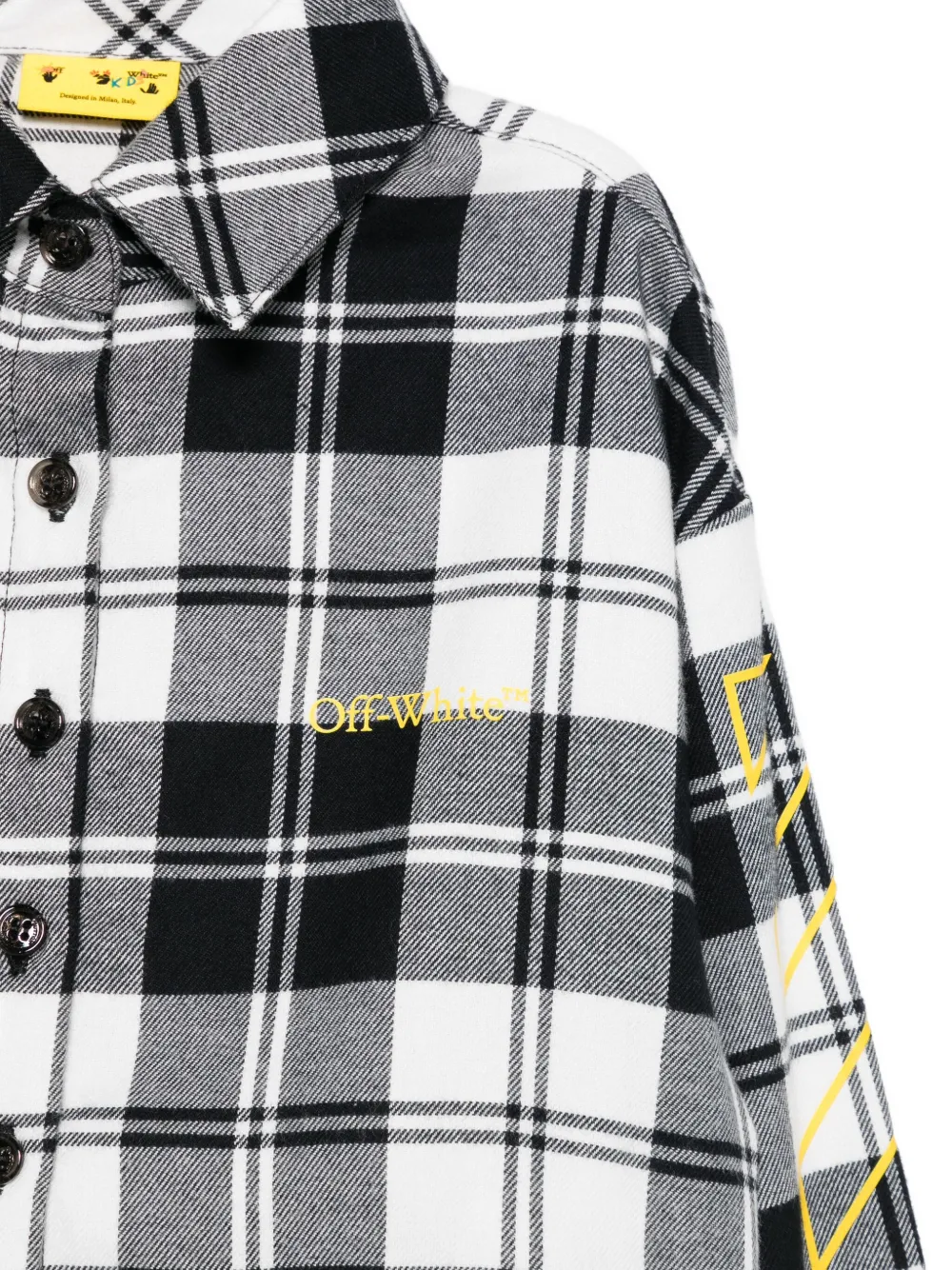 Off-white Checked Cropped Shirt In Multi