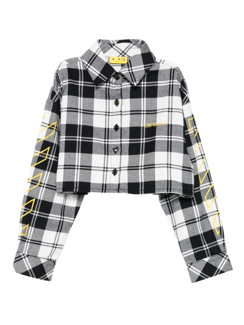 Off-White Kids checked cropped shirt | Black | Image 1