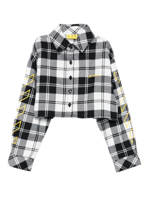 Off-White Kids checked cropped shirt
