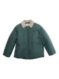 Il Gufo corduroy-collar padded jacket - Green