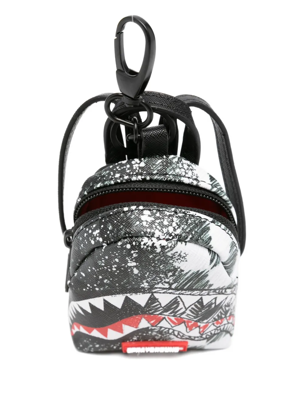Sprayground Kid Shark-print Keyring In Black