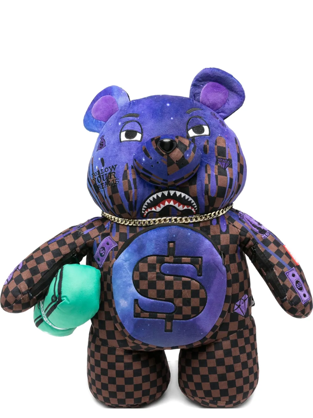 Sprayground Lost In Space Drip Moneybear Teddy Bear Backpack In Brown