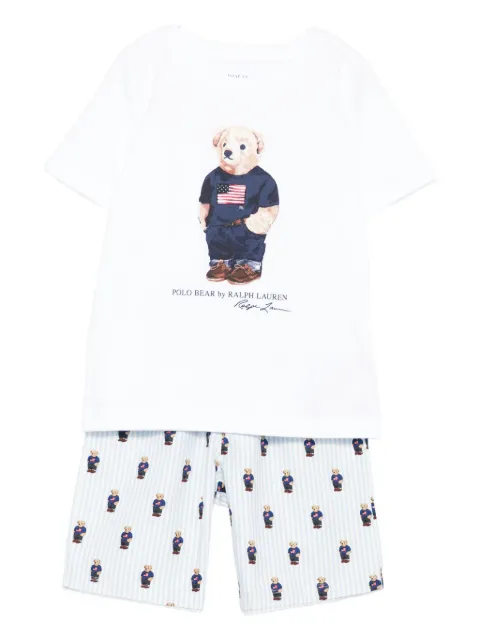 POLO RALPH LAUREN KIDS polo-bear striped pajamas