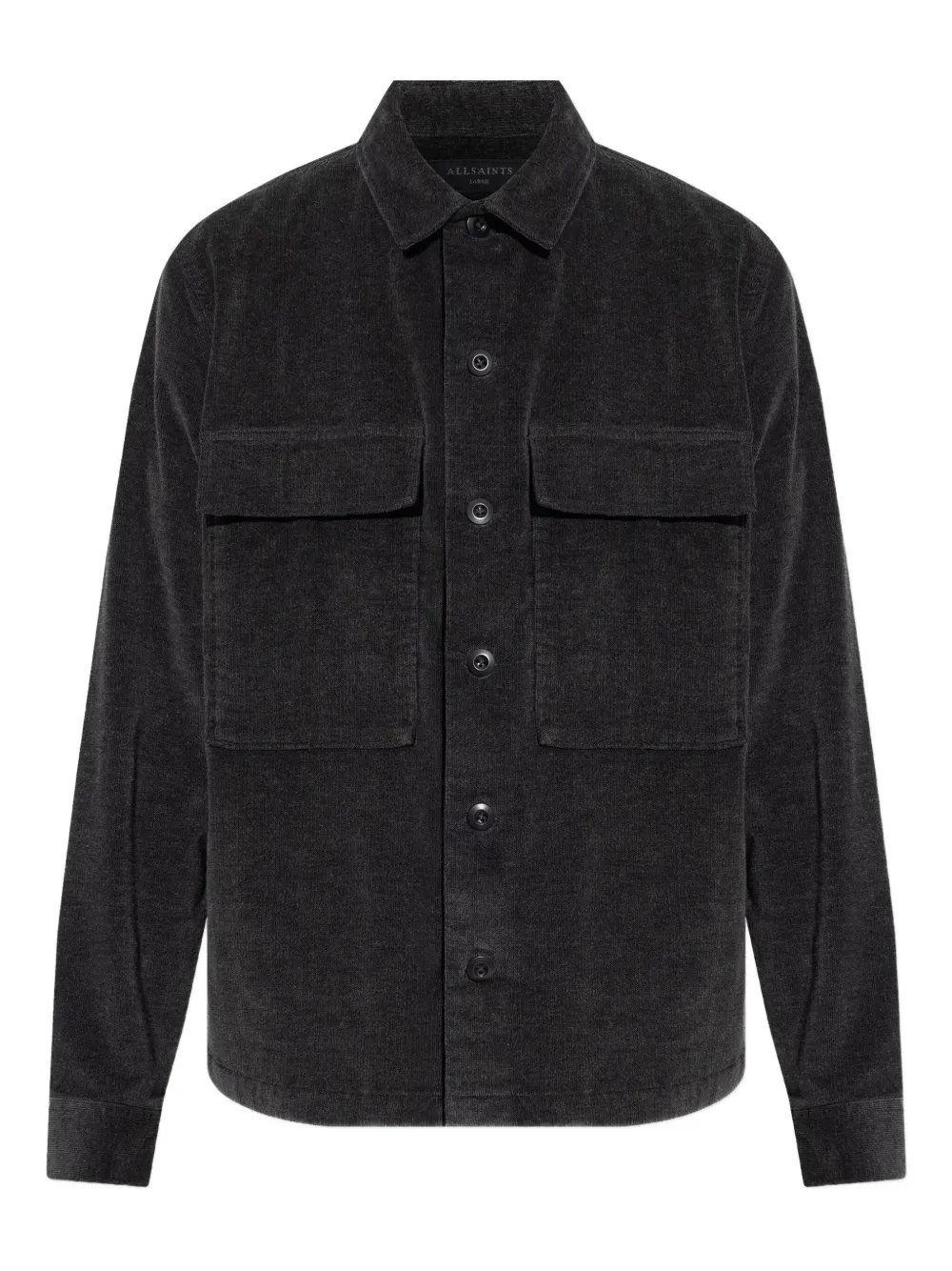 Allsaints Corduroy Pocket Shirt In Black