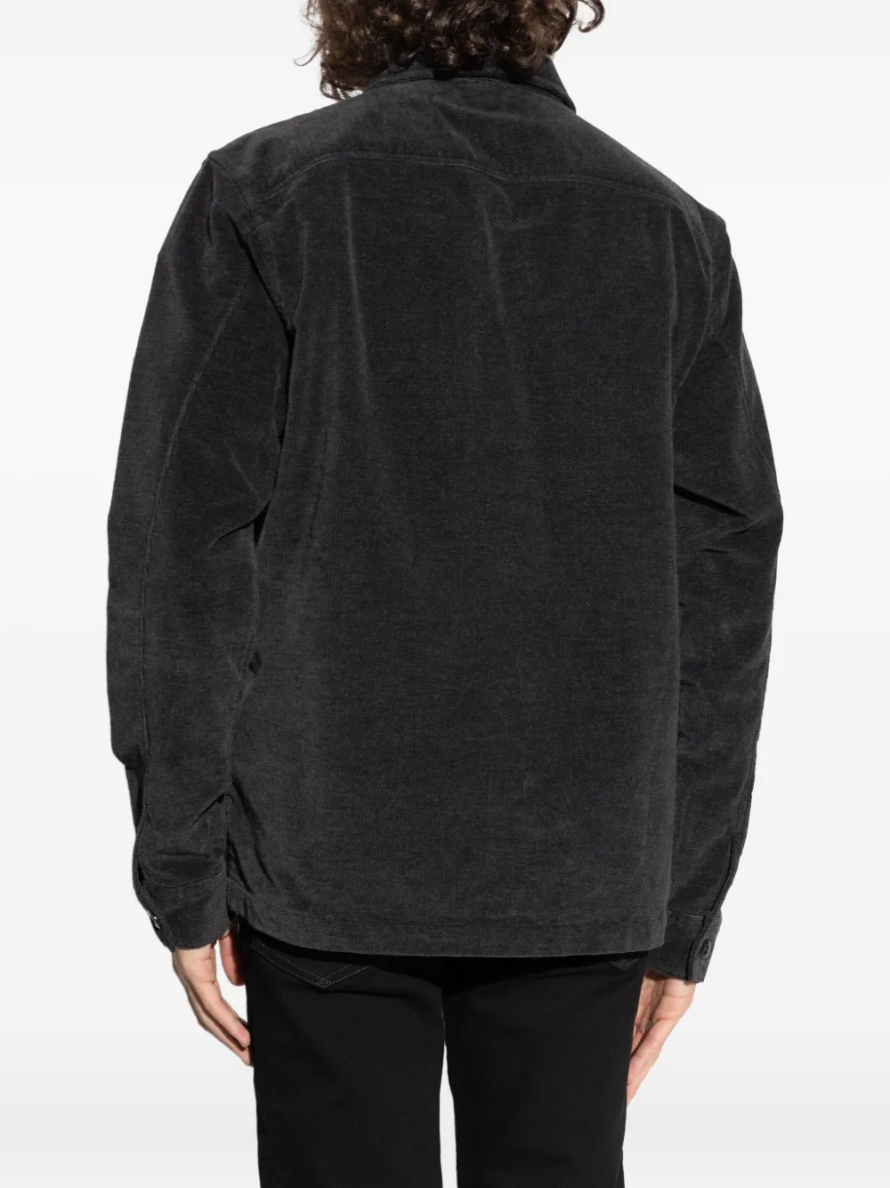 AllSaints Overhemd met ribfluwelen zak Zwart