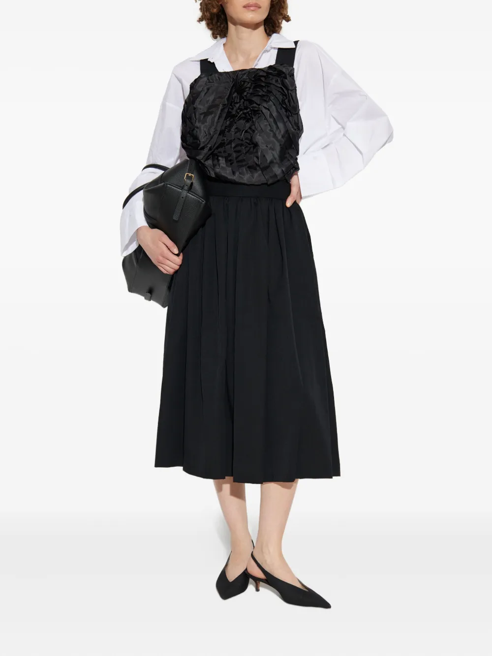 Comme Des Garçons Comme Des Garçons ruffled midi dress - Zwart
