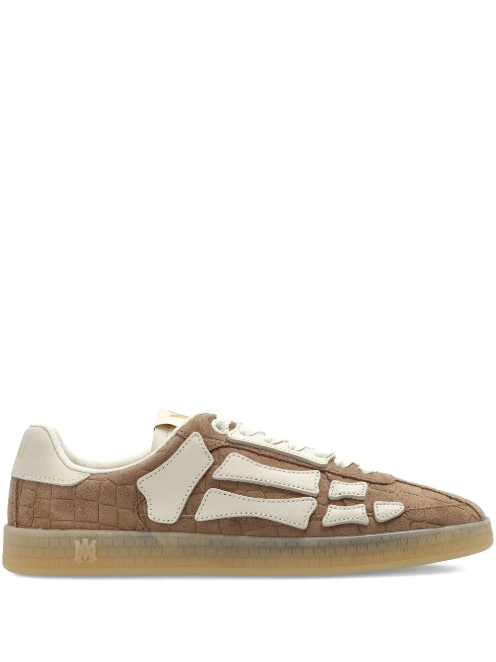 AMIRI crocodile-embossed skeleton trainers Neutrals